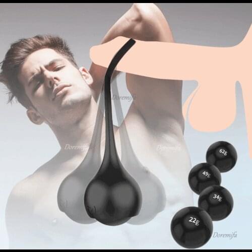Dumbbell Glans Exerciser Penis Thickening Ball Lock Fine Ring Mens Sex Toys Fun Gravity Penis Muscle Training Adult Products