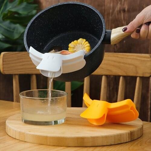 Duck-Bill Pots Round Edge Funnel Round Mouth Edge Deflector Duckbill Soup Pourer Soup Filter Kitchen Tools Kichen Accessories