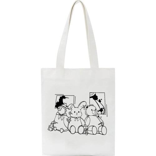 Japanese Cartoon Canvas Bag Harajuku Cute Shopper Bag Ins Casual Punk Big Capacity Harajuku Women Bag Ulzzang Women Shoulder Bag