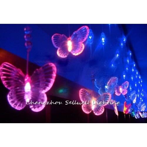 Artificial Christmas Tree Great!led Christmas Light Showcase Entrance Decoration 5m Coloured Butterfly Bead Curtain Lamp H127