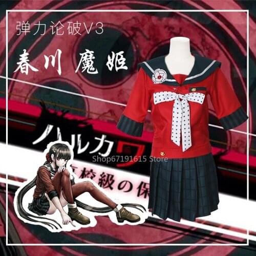 Anime Danganronpa Cosplay Harukawa Maki Cosplay Costumes Wig School Girls Uniform Dangan Ronpa Halloween Costume