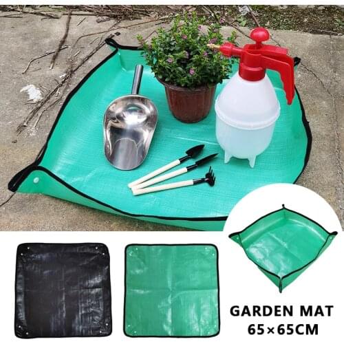 65x65CM Planting Mat PE Gardening Potting Mat Gardening Pad Waterproof Reusable Flower Gardening Mats Transplanting Foldable Pad