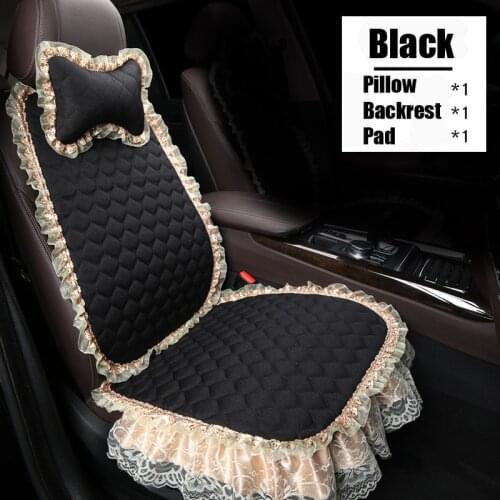 Lace Flax Car Seat Cover Summer Cushion Auto Chair Front Seat Protector Mat Pad with Backrest and Pillow for Auto Truck Suv Van
