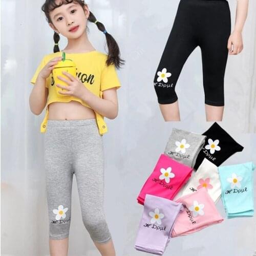 Kids Pants Girls Summer Leggings Skinny Slim Pants Stretch Candy Color Leginsy Casual Children Trouser 3-9Years Clothes