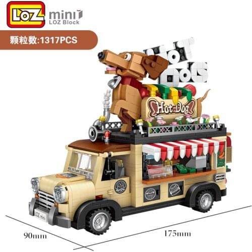 LOZ Mini Blocks New Hot Dog Car Model Building Bricks for Children Funny toys for Kids brinquedos Create Boy Gifts 1116