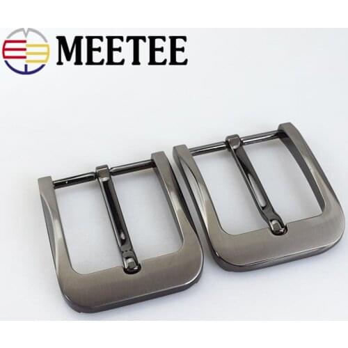 Meetee 40mm Width DIY Leather Craft Hardware Pin Buckle Belt Buckles Brushed Metal Fashion Mens Womens Jeans Accessories ZK894