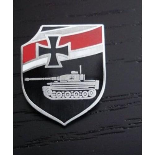 WWII WW2 German Tiger Tank Enamel Metal Badge PzKpfw VI Brooch Pin