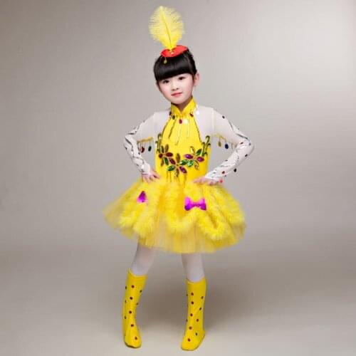 Kids cute bird Costume performance dance dress adult Girls Cosplay Dress 100-160cm (S-3XL)