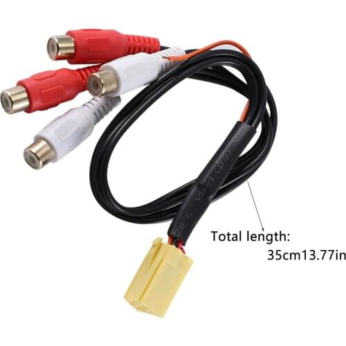 MINI ISO 6Pin Out 4 Chinch Kabel RCA Cable 4RCA Line For Peugeot Volkswagen Skoda Ford In VDO Becker