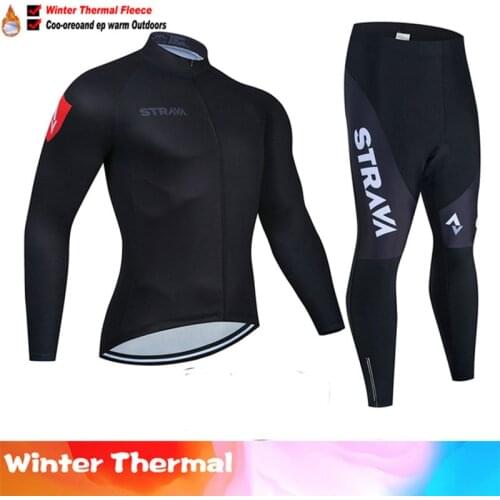 Mens Long Sleeve cycling Jersey with Bib Tights Winter Fleece Velvet Geometry Mountain Bike MTB Road Warm clothing