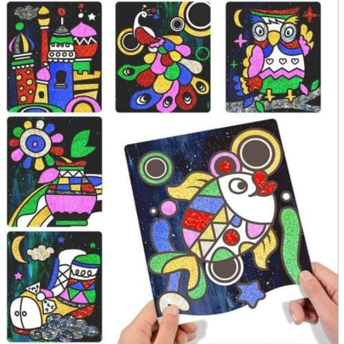 Childrens DIY Drawing Toy Set Magic Shining Colorful Stickers Transfer Painting Art Crafts for Kids Early Educational Toys