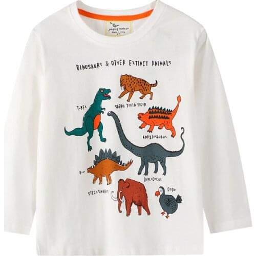 New Animals Long Sleeve T shirts For Boys Girls Autumn Spring Cotton Clothes Childrens Dinosaur Tops Tees
