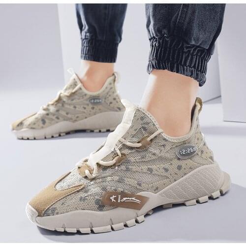Ins Fashion Men Shoes Summer Lace-up Mesh Men Casual Shoes Lightweight Mans Walking Sneakers Comfy Breathable Zapatos De Hombre