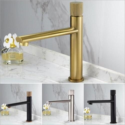 New Basin Faucet water Mixer Tap Bathroom vessel Basin Water Sink Mixer brush gold Light luxury North Europe style