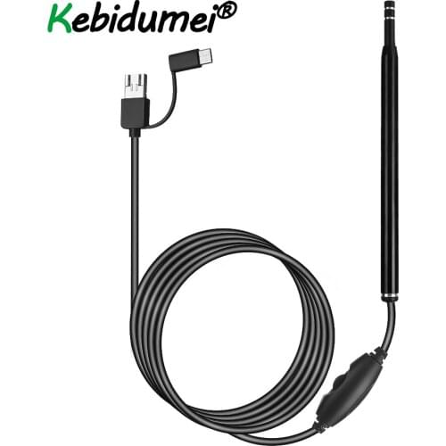 3 In 1 Type C Medical Otoscope 6 LED Wifi Ear Cleaning Otoscope 5.5mm Ear Pick Tool Visual Ear Spoon Camera Endoscope Blue/Black