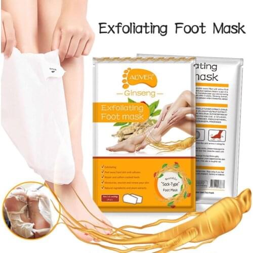2pc=1pair Exfoliating Foot Mask Pedicure Socks Exfoliation for Feet Mask Remove Dead Skin Heels Foot Peeling Mask for Legs