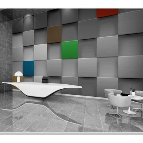 Papel de parede Colorful stereo rectangle 3D industrial style wallpaper,living room tv wall bedroom wall papers home decor mural