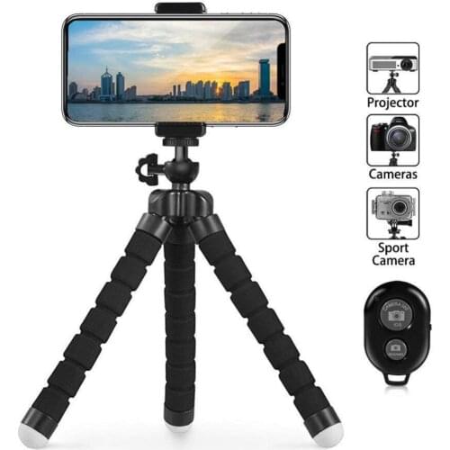 Tripod Stand,Octopus Lightweight Adjustable Camera Stand Phone Tripod Holder with Bluetooth Remote and Universal Clip Flexible