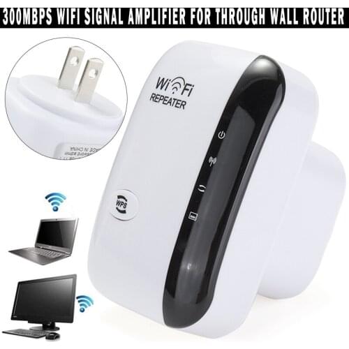 Pohiks 1pc Wireless Signal Repeater Portable 2.4GHz Wi-Fi Range Extender Super Speed 300Mbps Signal Boosters For Office Home