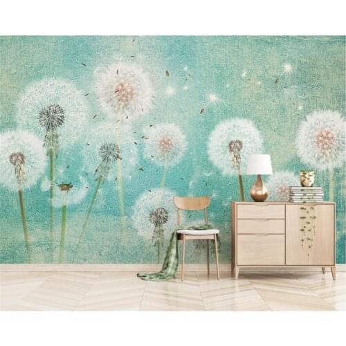 Beibehang Custom high-quality wallpaper Nordic minimalist fantasy dandelion background wall decorative painting 3d wallpaper