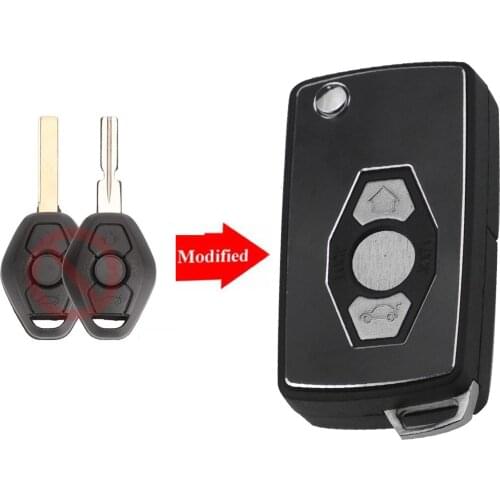 Jingyuqin Remote Modified 3 Buttons Car Key Shell Cover For BMW 3 5 7 SERIES Z3 Z4 X3 X5 M5 325i E38 E39 E46 Key