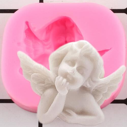 Angel Silicone Mold Baby Birthday Fondant Cake Decorating Tools Chocolate Gumpaste Mould Candy Making Moulds Polymer Clay Molds
