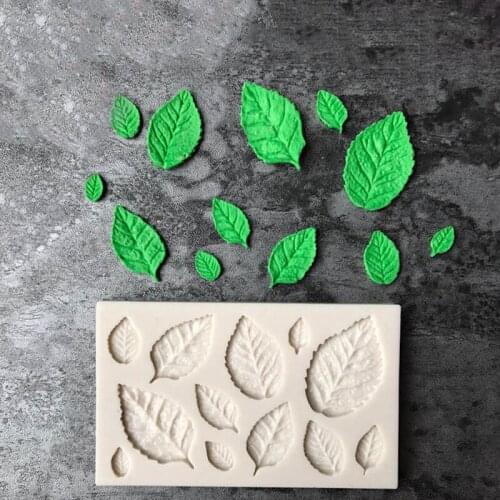Tree Green Leaf Mold Silicone Fondant Cake Decorating Tools Chocolate Baking Mould 3D Sugarcraft Resin Clay Homemade Bakeware
