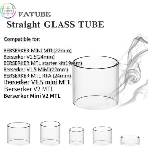 FATUBE Glass tube for BSKR Berserker V1.5 MINI MTL V2 RTA Starter Kit / Berserker Mini V2