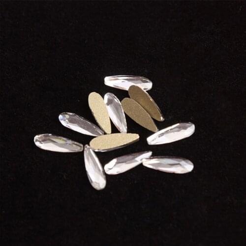 30 pcs Crystal 3D Nail Art Rhinestones Gems Flatback Stones DIY Decorations Manicure Diamond Jewelry Drop Shapes For Nails