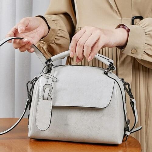 Summer High-Capacity Fashion White New Genuine Leather Shoulder Bag Womens Red Handbag Female Luxury Black Crossbody Bags