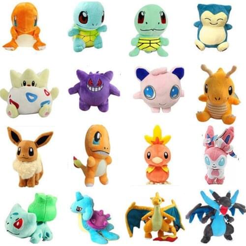 Takara Tomy Pokemon Animation Plush Toy Cute Small Kawaii Pikachu Doll Stuffed Doll Image Pillow Childrens Birthday Gift