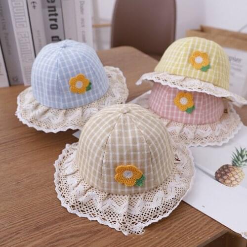 Spring Summer Outdoor Baby Hats Bonnet Infant Girls Boys Cotton Sun Beach Bucket Hat Toddler Kids Stripe Sun Cap BP46