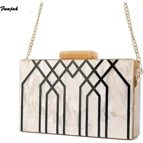 Pearl nude sand color geometry shape acrylic box clutches bags women lady flap mini small female girl handbags wallet purse