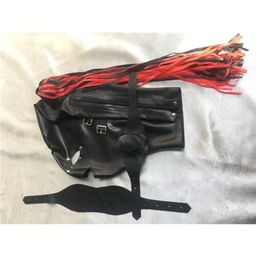 Natural Latex Woman mask hood with wigs and eye cover&mouth cover gags cosplay costumes