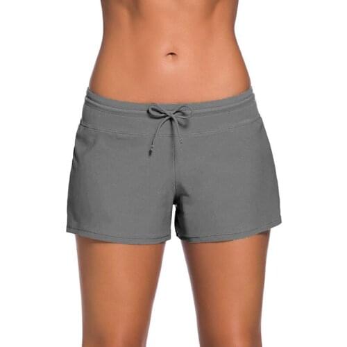 Women Swim Shorts Solid Color Swimsuit Ladies Sports Running Gym Shorts Plus Size