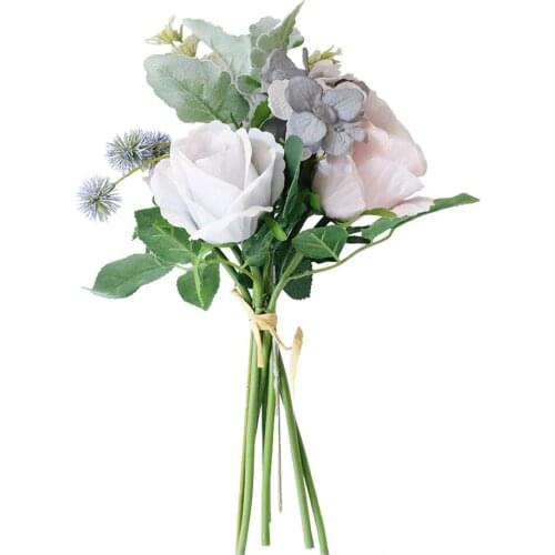 1bunch Fabric Artificial Rose Flower Decorative Ornament For Wedding Home