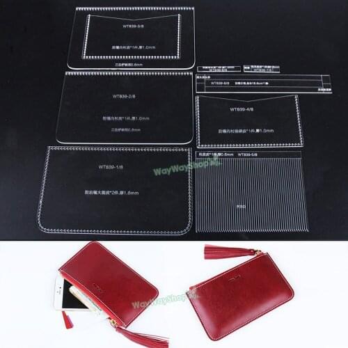 1 Pcs Acrylic Wallet Template Model Tools WT839 for Home Handwork Womens Leather purse Accessory