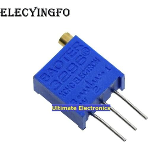 10pcs 3296W 10R~2M Top Adjustment Multiturn Precision Adjustable Resistor/Potentiometer 3296W-101 102 103 104 105 201 202 203