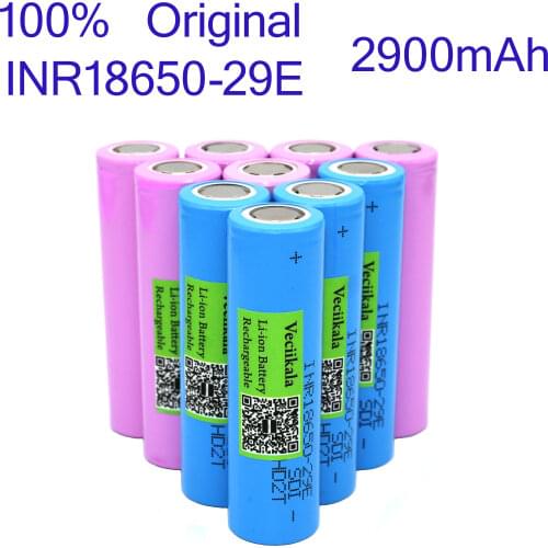 100% original.bateria recargabie de.li-ion.INR18650.29E.3.7v.2900mAh.INR18650.29E.20A.para.herramientas.electricas