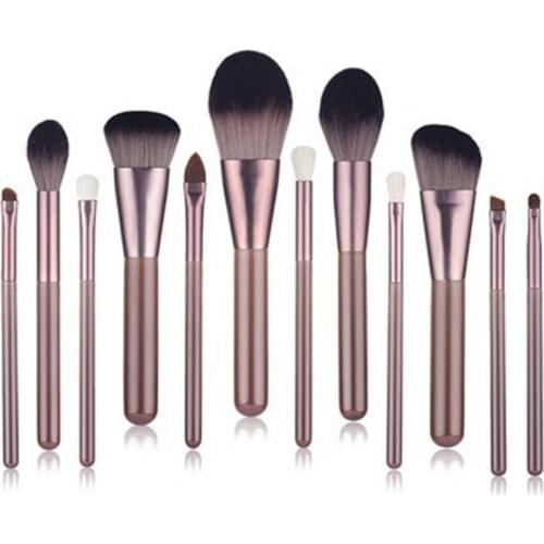 Lamjad gold gray Makeup Brushes set 12pcs high quality synthetic hair foundation contour eyeashadow make up brush set