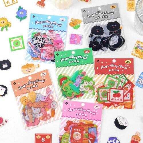 6packs/LOT sleepwalking on the planet series stationery sticker creative cute lovely decorarotion PET sticker