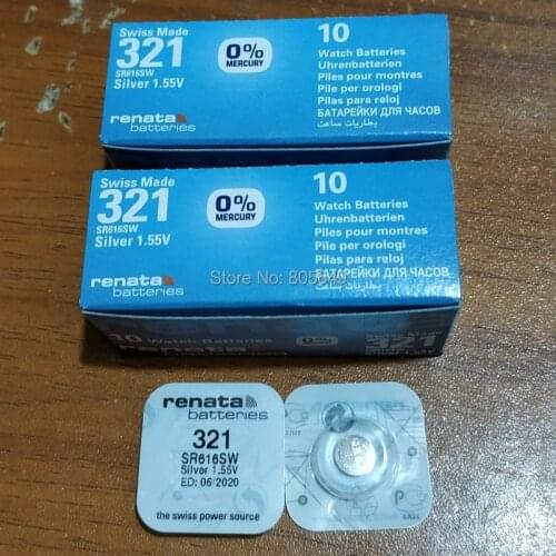 20Xrenata Silver Oxide Watch Battery 321 SR616SW 616 1.55V 100% original brand renata 321 renata 616 battery