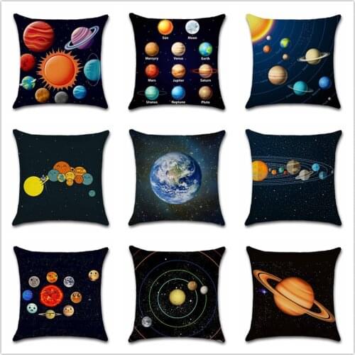 Eight planets of the solar system for kids gift printed cushion cover Chair seat sofa Decoration Home friend present Pillowcase