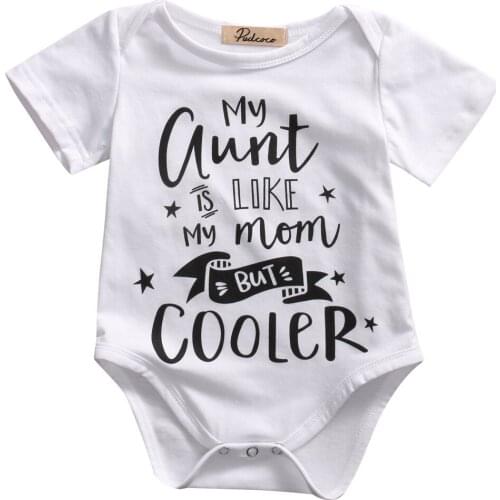 Letters Baby Bodysuits Newborn Infant Baby Boy Girl Clothes Printed Short Sleeve Cotton White Baby Bodysuit recem nascido 0-18M