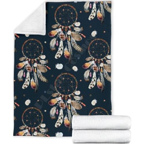 Drean Feather Fleece blanket Printed Blanket Adults/kids Fleece Blanket Sherpa Blanket 02