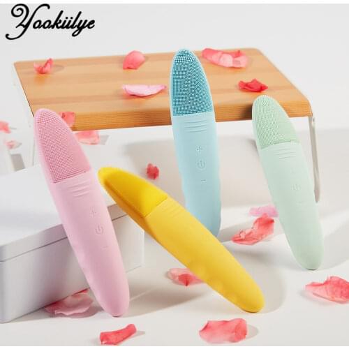 Electric Silicone Cleansing Instrument face cleansing brush Wireless Phototherapy Skin Ion Introducer Ultrasonic Pore Cleaner