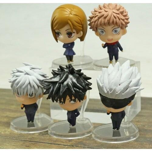 Jujutsu kaisen figurine cute Gojo Satoru Itadori Yuji Fushiguro Megumi Kugisaki Nobara PVC anime figure 5pc/set