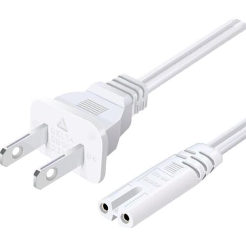 1.5 Metter White Black 2 Pin Prong US Cable Power Supply Cord Console Cord C7 Cable Figure 8 Power Cable For Laptop Printer