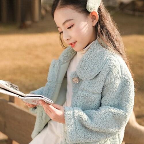 2021 Winter Children Girls Jacket Faux Fur Girls Coat Thicken Warm Jackets For Girls Christmas Clothes Casual Kids Outwear D117