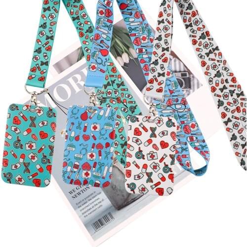 JY362 Medical Lanyard Credit Card ID Holder Badge Doctor Critical Care Anaesthetics ICU Bus Business Card Cover Badge For Nurse